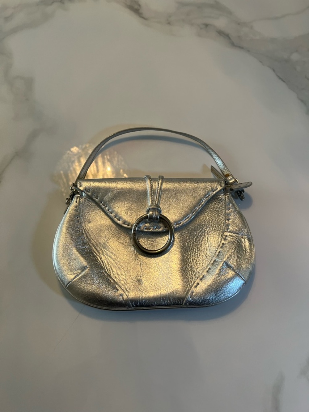 BCBG Metallic Silver Top-Handle Women’s Bag